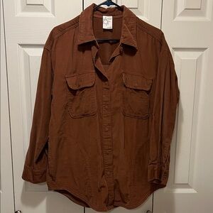 Offline American Eagle Brown Corduroy Button Up